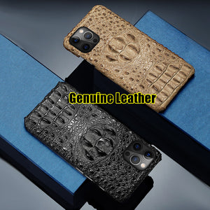 Genuine Leather 3D Crocodile Pattern Apple iPhone Case Cover