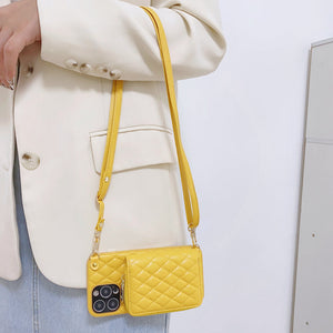 Wallet Bag iPhone Case, Model Show Yellow