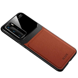 Huawei Case Delicate Leather Glass Protective Cover