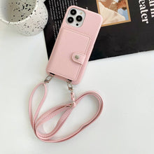 Load image into Gallery viewer, Handmade Wallet Bag With Lanyard iPhone Case, Pink
