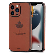 Load image into Gallery viewer, Leather Maple Leaf Pattern Case for Apple iPhone Cover