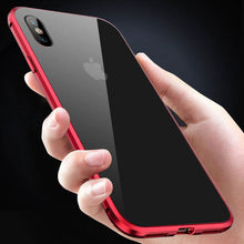 Load image into Gallery viewer, Magnetic Tempered Glass iPhone Case, Red in hand