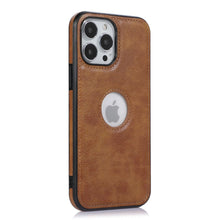 Load image into Gallery viewer, Logo Hole Leather iPhone Case, Brown