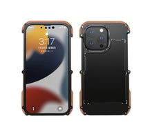 Load image into Gallery viewer, Wood Metal Bumper iPhone Case, Front and Back