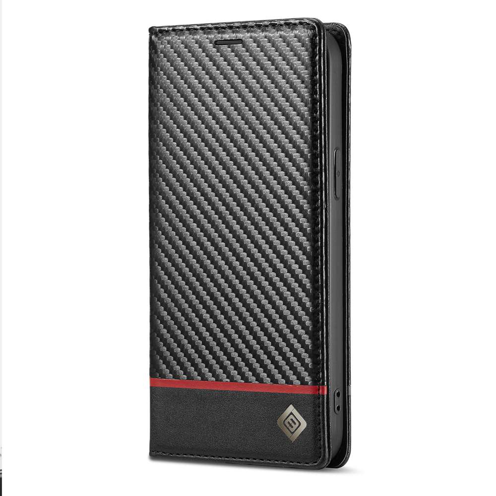 Apple iPhone Carbon Fiber Flip Window Case Cover, Horizontal View