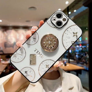 Acrylic Time Finger Ring iPhone Case, White