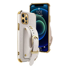 Load image into Gallery viewer, Apple iPhone Case Wristband Crocodile Pattern Protective Cover