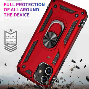 Military Grade With Magnetic Finger Holder Case for Apple iPhone