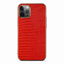 Load image into Gallery viewer, Apple iPhone Case Lizard Pattern Leather Cover