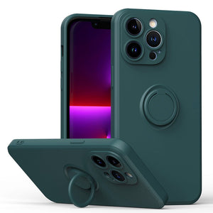 Silicone Finger Holder iPhone Case, Dark Green