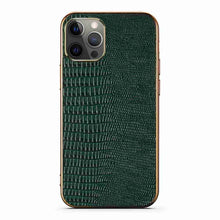 Load image into Gallery viewer, Apple iPhone Case Lizard Pattern Leather Cover