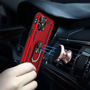Military Grade With Magnetic Finger Holder Case for Apple iPhone